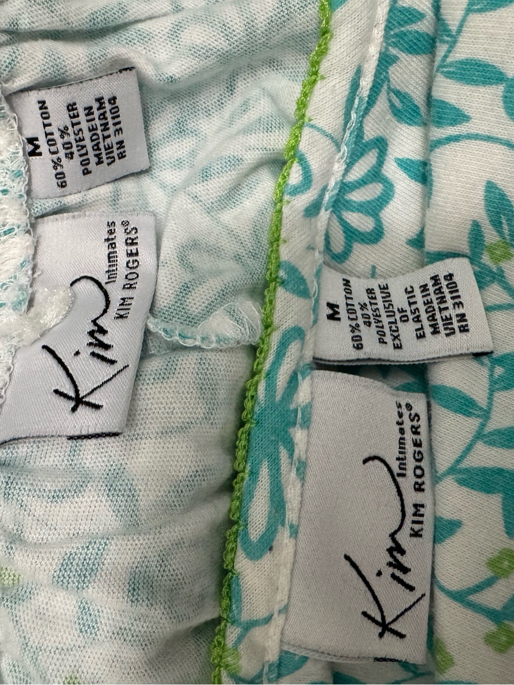 Kim Rogers Teal Floral and Light Blue Dot Women’s Pajama Sets - Picture 6 of 7